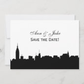 NYC Wijd Silhouet Doe-het-zelf Achtergrond Kleur S Save The Date (Voorkant)