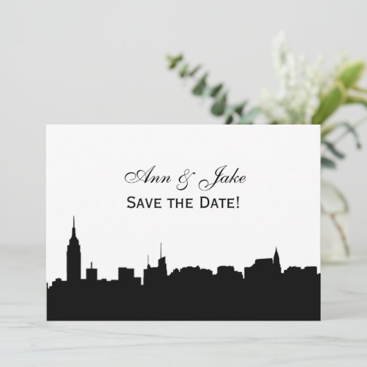 NYC Wijd Silhouet Doe-het-zelf Achtergrond Kleur S Save The Date (Staand voorkant)