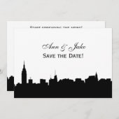 NYC Wijd Silhouet Doe-het-zelf Achtergrond Kleur S Save The Date (Voorkant / Achterkant)