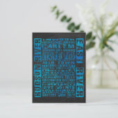 NYC Wijken Blauw Briefkaart (Staand voorkant)
