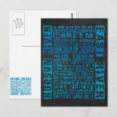 NYC Wijken Blauw Briefkaart (Voorkant / Achterkant)