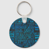 NYC wijken Blauw Sleutelhanger (Voorkant)