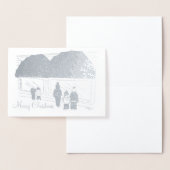 NYC Window Shopping Merry Kerstfeestdagen Folie Kaarten (Display)