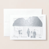 NYC Window Shopping Merry Kerstfeestdagen Folie Kaarten (Voorkant met envelop)