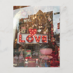 NYC Windows Reflection LOVE Valentijnsdag Foto Feestdagenkaart