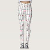 NYC wolkenkrabber rode kerstmuts kerst New York Leggings (Voorkant)
