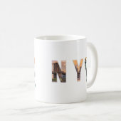 NYC Word Art met Vrijheidsbeeld Skyline Mok (Voorkant rechts)