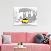 Nyc Yellow Taxi Brooklyn Bridge Pop Art Afbeelding Canvas Afdruk (Insitu (Woonkamer))