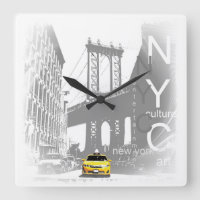 Nyc Yellow Taxi Brooklyn Bridge Pop Art Afbeelding