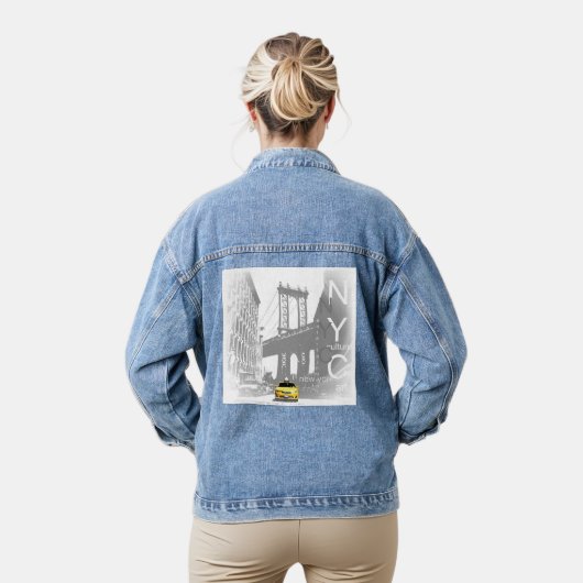  NYC Yellow Taxi Brooklyn Vrouwen Denim Jacket (Model)