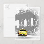 Nyc Yellow Taxi New York City Brooklyn Bridge Briefkaart (Voorkant / Achterkant)