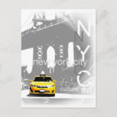 Nyc Yellow Taxi New York City Brooklyn Bridge Briefkaart (Voorkant)