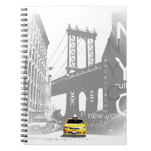 Nyc Yellow Taxi New York City Brooklyn Bridge Play Notitieboek (Voorkant)