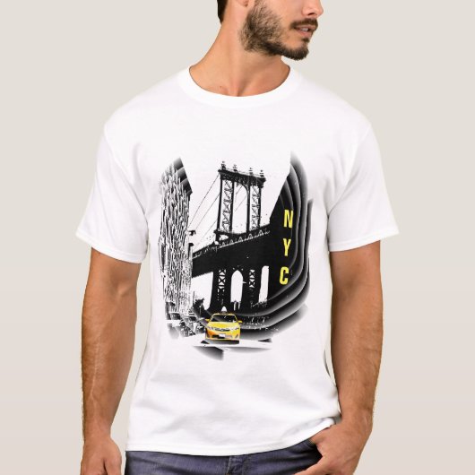 Nyc Yellow Taxi New York City Modern Pop Art T-shirt (Voorkant)