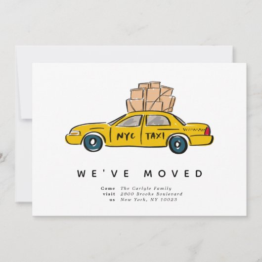 NYC Yellow Taxi We hebben berichten verplaatst Aankondiging (Voorkant)