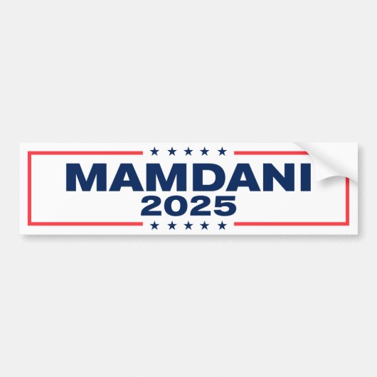 NYC Zohran Mamdani for Mayor 2025 Bumpersticker (Voorkant)
