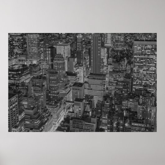 NYC Zwart Wit New York City Skyline Poster (Voorkant)
