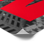 NYC Zwart Wit Rood New York City Skyline Poster (Hoek)