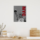 NYC Zwart Wit Vrijheidsbeeld Kunstfoto Poster (Keuken)