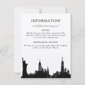 NYC zwarte en witte informatiekaart RSVP Kaartje (Voorkant)