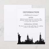 NYC zwarte en witte informatiekaart RSVP Kaartje (Voorkant / Achterkant)