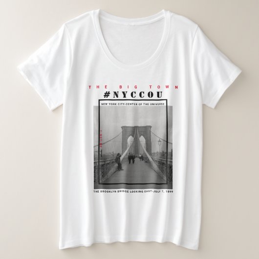 NYCCOU #NYCCOU BROOKLYN BRIDGE GROTE MAAT T-SHIRT (Design voorkant)