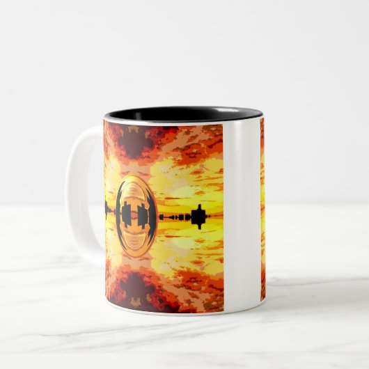 NYCHorizon Tweekleurige Koffiemok (Voorkant links)