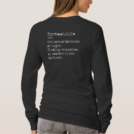 Nyctophilia: bemanningsnek met lange mouwen t-shirt