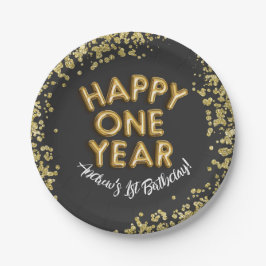 NYE 1e Nieuwjaar Verjaardag Gelukkig Een jaar Uitn Papieren Bordje