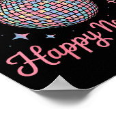 Nye Disco Ball Luxury Golden Happy New Year  Poster (Hoek)
