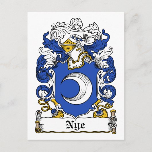 Nye Family Crest Briefkaart (Voorkant)