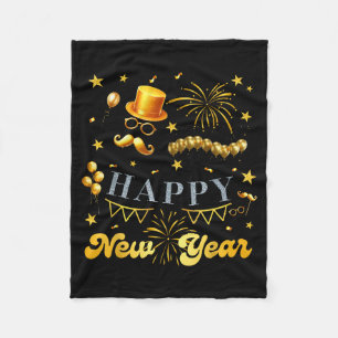 Nye-feestcrew ballon vuurwerk familie samenkomst C Fleece Deken