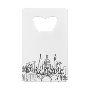 NYE New York Vacation Souvenirs NYC Gift Creditkaart Flessenopener