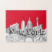 NYE New York Vacation Souvenirs NYC Gift Legpuzzel (Horizontaal)