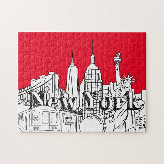 NYE New York Vacation Souvenirs NYC Gift Legpuzzel (Horizontaal)