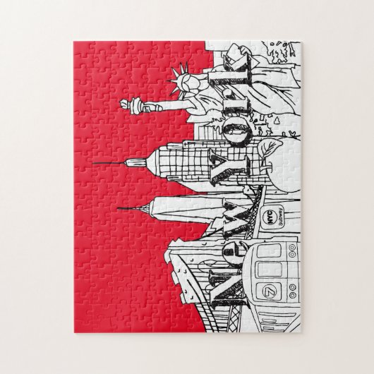 NYE New York Vacation Souvenirs NYC Gift Legpuzzel (Verticaal)