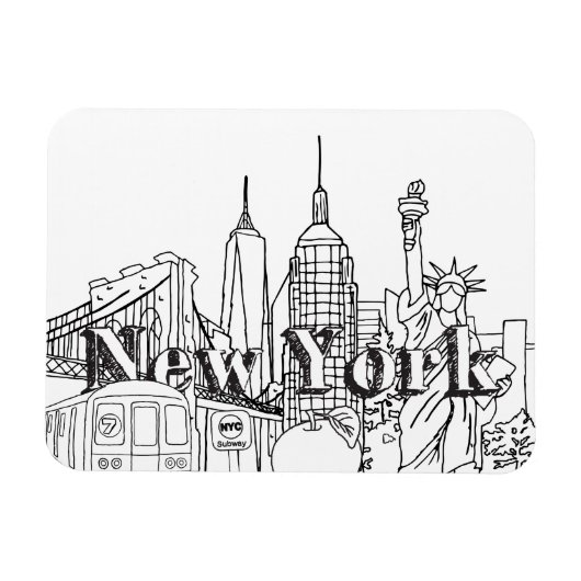 NYE New York Vacation Souvenirs NYC Gift Magneet (Horizontaal)