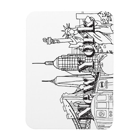 NYE New York Vacation Souvenirs NYC Gift Magneet (Verticaal)