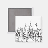 NYE New York Vacation Souvenirs NYC Gift Magneet (Voorkant / Achterkant)