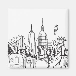 NYE New York Vacation Souvenirs NYC Gift Magneet