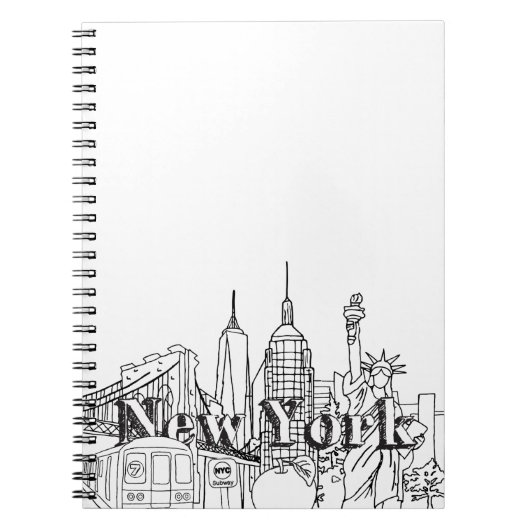 NYE New York Vacation Souvenirs NYC Gift Notitieboek (Voorkant)