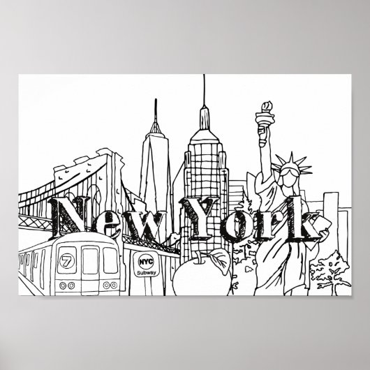 NYE New York Vacation Souvenirs NYC Gift Poster (Voorkant)