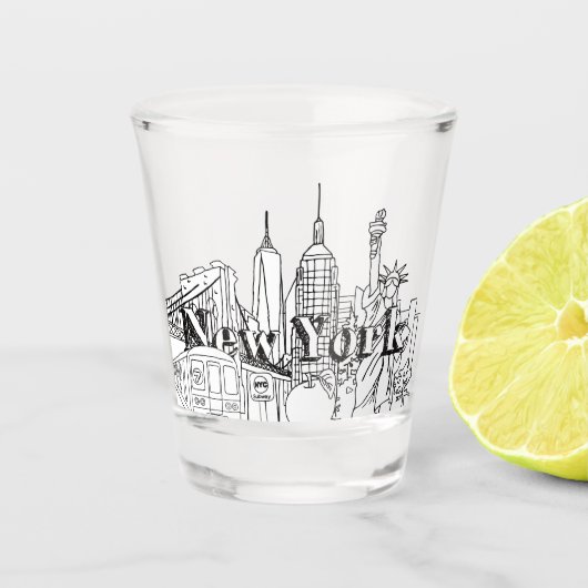 NYE New York Vacation Souvenirs NYC Gift Shot Glas (Voorkant)