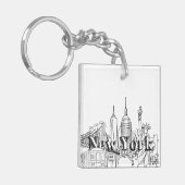 NYE New York Vacation Souvenirs NYC Gift Sleutelhanger (Voorkant Links)