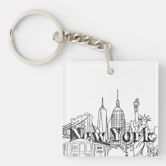 NYE New York Vacation Souvenirs NYC Gift Sleutelhanger (Voorkant)