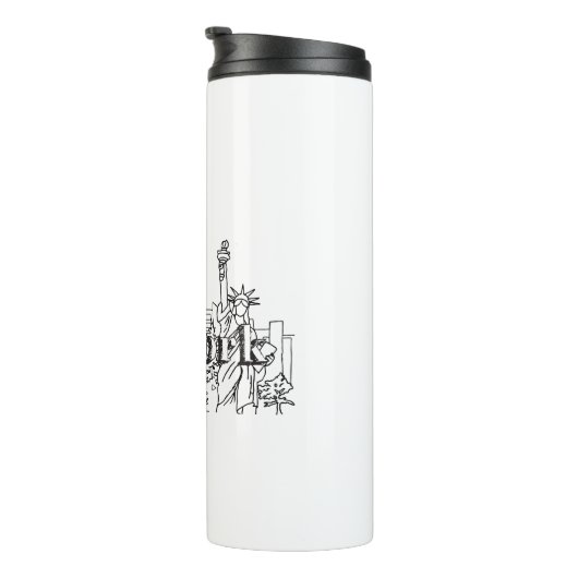 NYE New York Vacation Souvenirs NYC Gift Thermosbeker (Geroteerd rechts)