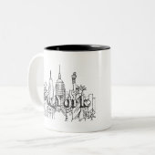 NYE New York Vacation Souvenirs NYC Gift Tweekleurige Koffiemok (Voorkant links)