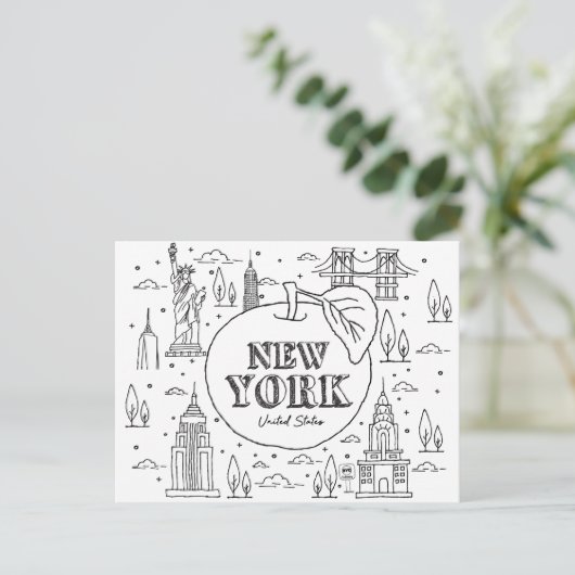 NYE New York Vakantie Souvenirs NYC Gift Briefkaart (Staand voorkant)
