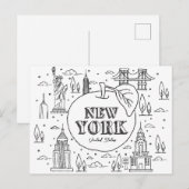 NYE New York Vakantie Souvenirs NYC Gift Briefkaart (Voorkant / Achterkant)