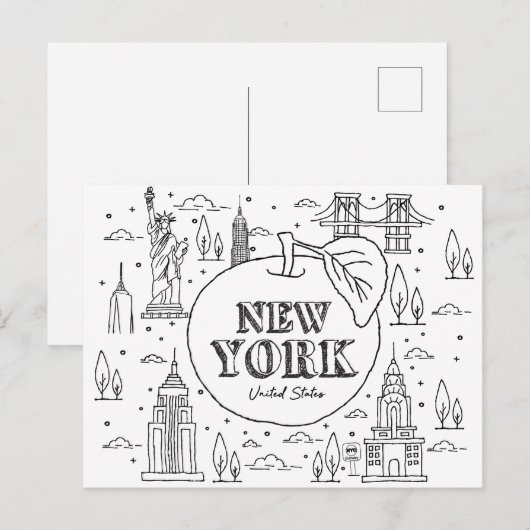 NYE New York Vakantie Souvenirs NYC Gift Briefkaart (Voorkant / Achterkant)